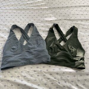 Women's Born Primitive Double Cross Sports Bra - Army Green